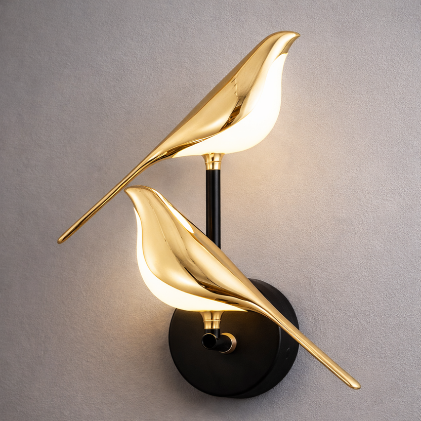 Applique LED Oiseau Doré Art Déco