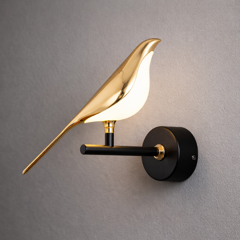 Applique LED Oiseau Doré Art Déco
