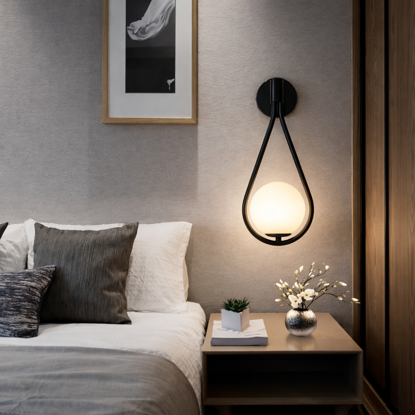 Applique LED Globe Verre Métal - Nordique