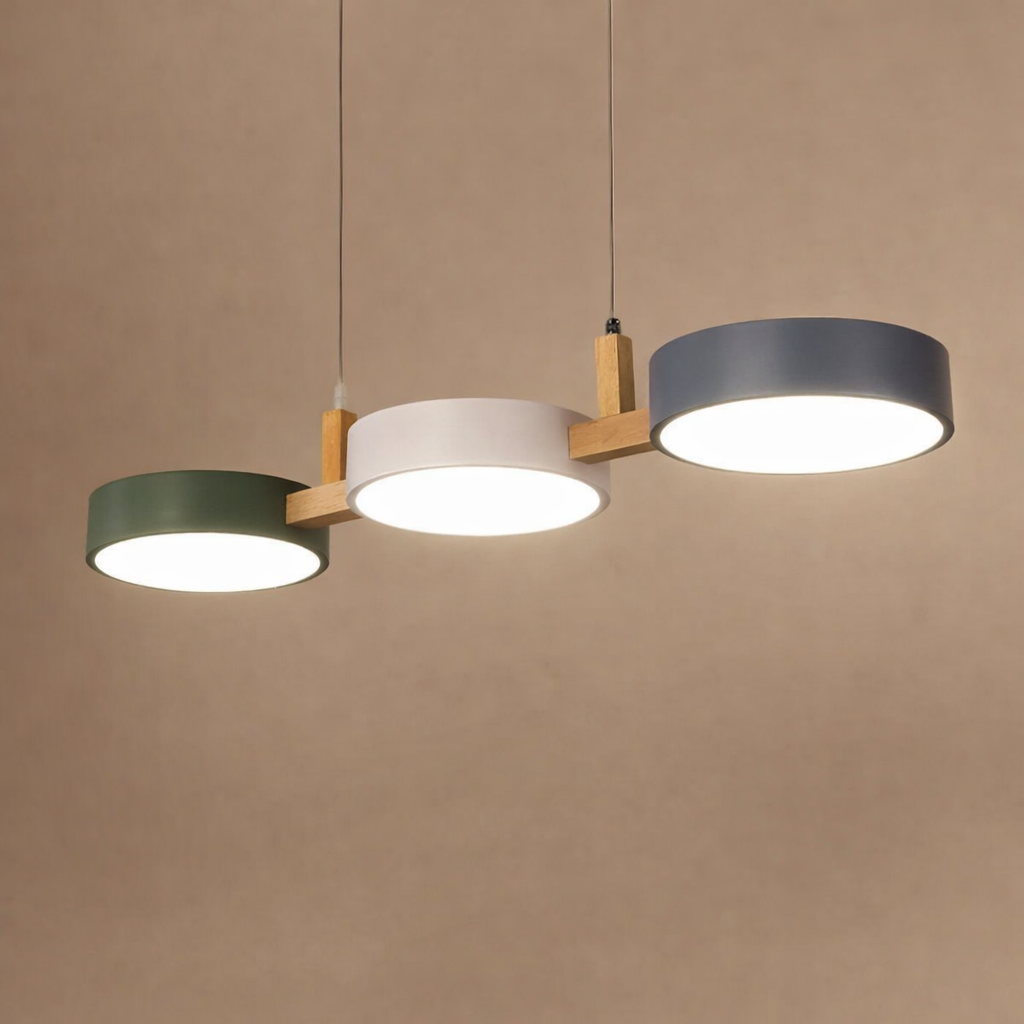 Suspension LED Bois Fer Nordique