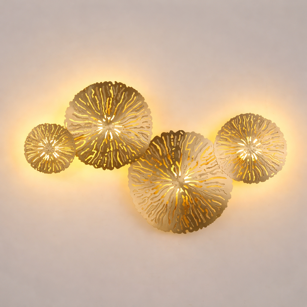 Applique LED Feuille de Lotus Acier