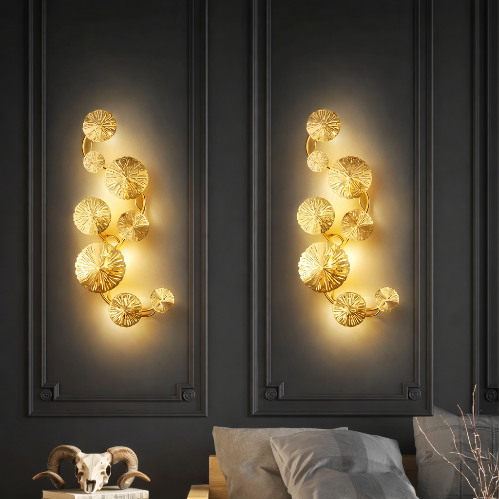 Applique LED Feuille de Lotus Acier