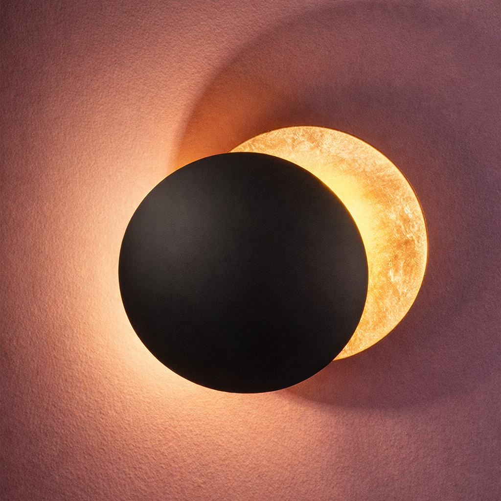 Applique LED Éclipse Lune Doré