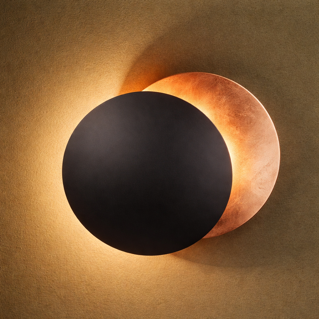 Applique LED Éclipse Lune Doré