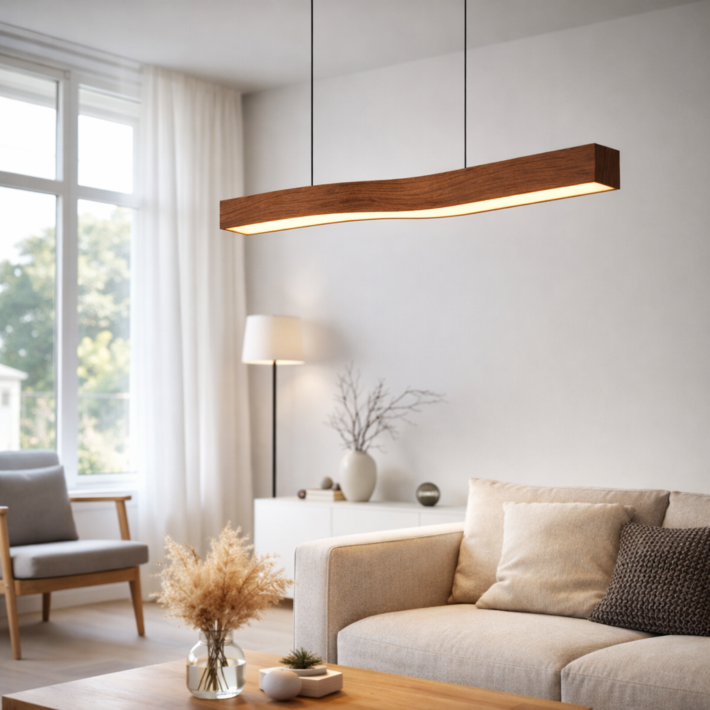 Suspension LED Minimaliste Japonaise - Barre Design