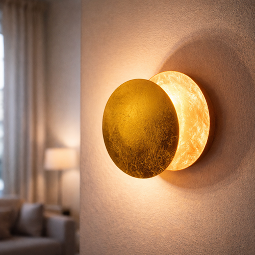 Applique LED Éclipse Lune Doré
