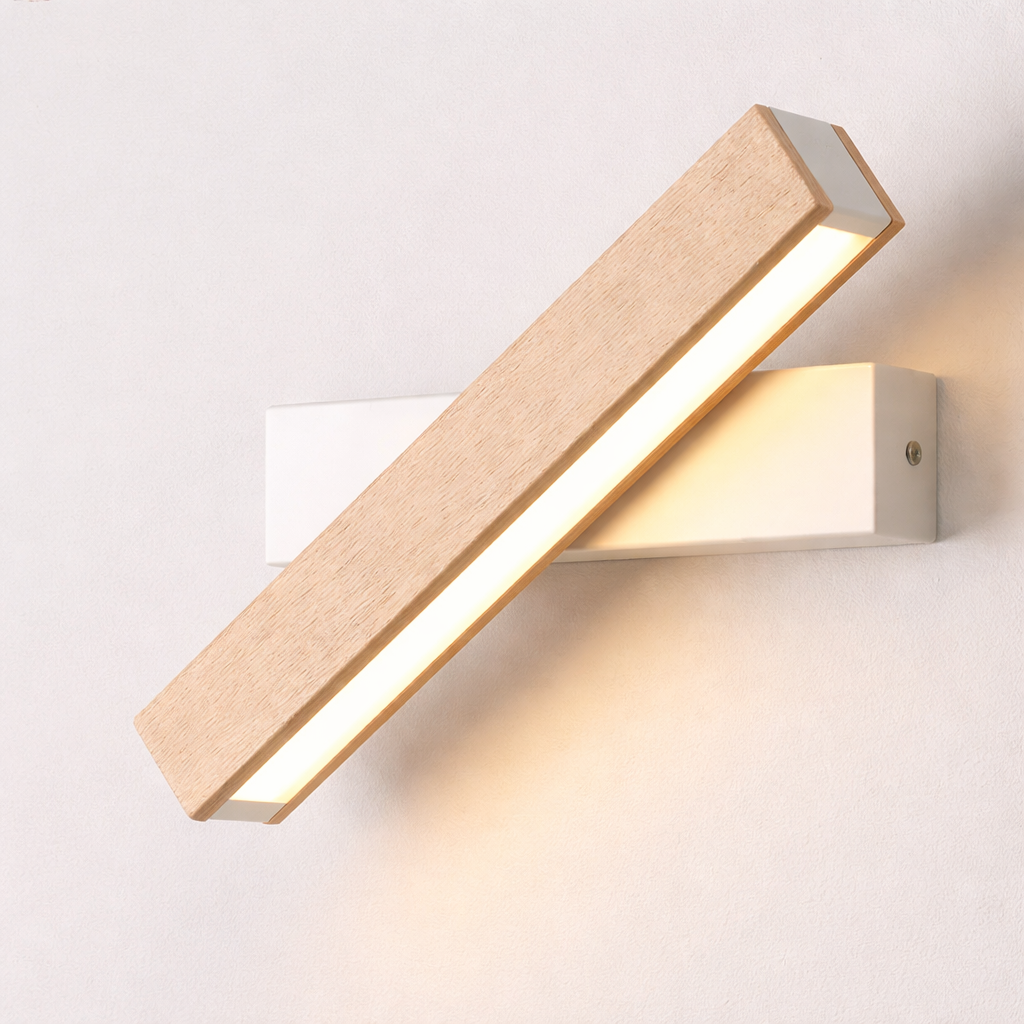 Applique LED Bois Fer Rotative - Liseuse