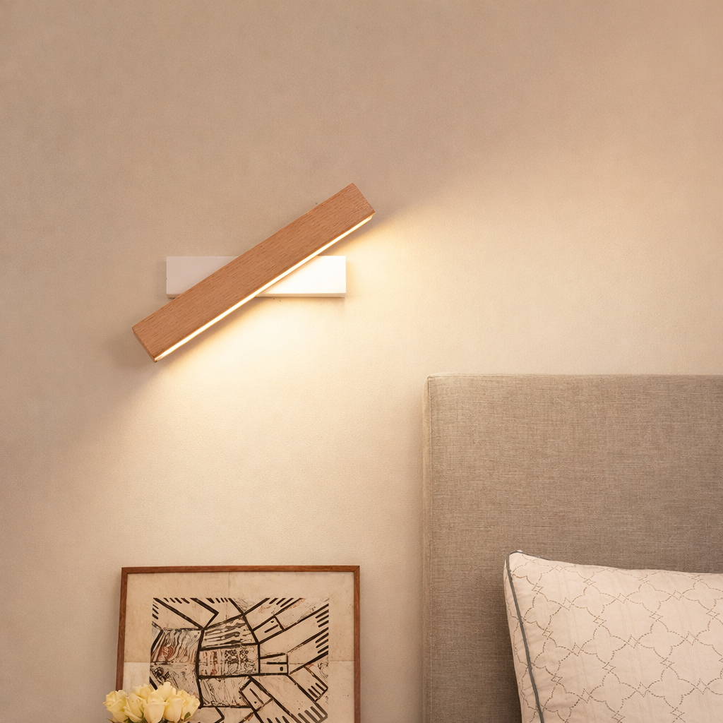 Applique LED Bois Fer Rotative - Liseuse