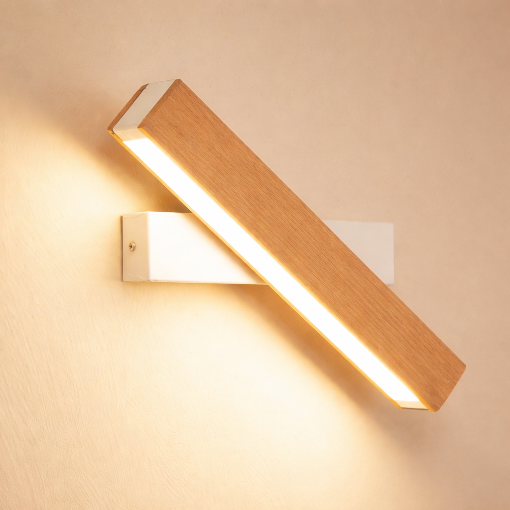 Applique LED Bois Fer Rotative - Liseuse