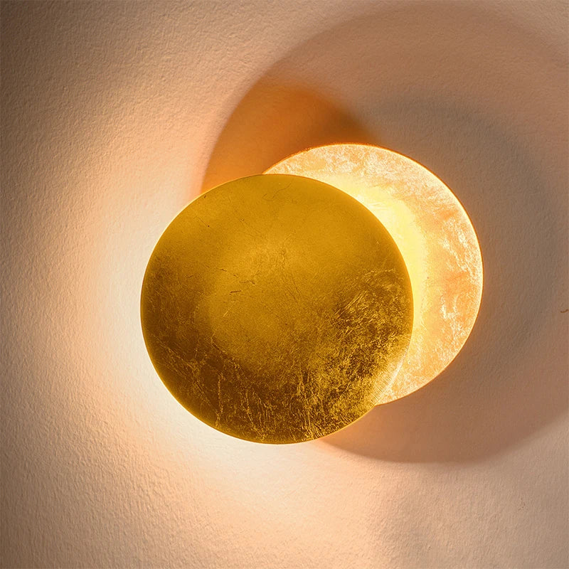 Applique LED Éclipse Lune Doré