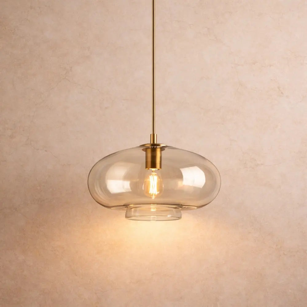 Suspension Verre Ambré - Halo Chaleureux