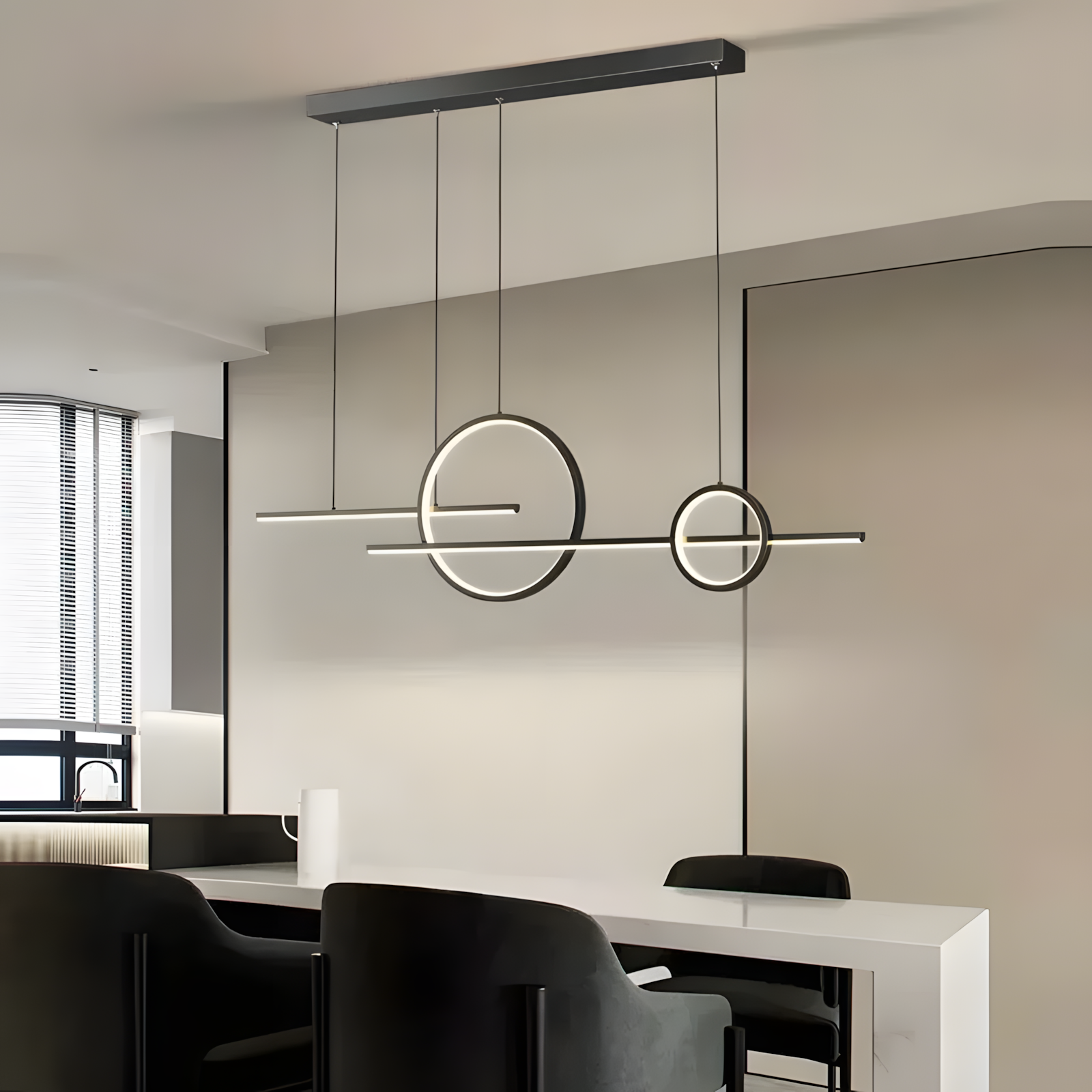 Suspension Moderne Circulaire Dimmable Noir - Nova