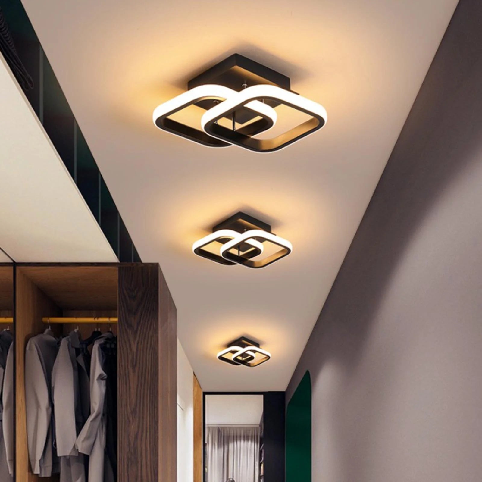 Plafonnier LED Moderne Noir - Aria